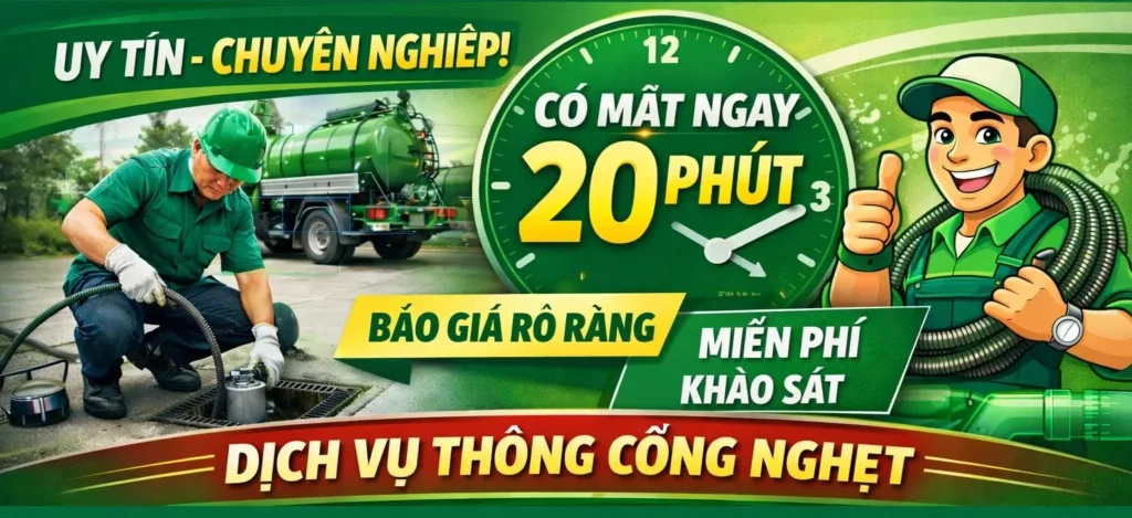 Dịch vụ thông cống nghẹt tại Bình Dương - 15 phút có mặt, giá chỉ từ 100K 2 Thông tắc cống nghẹt uy tín tại Bình Dương