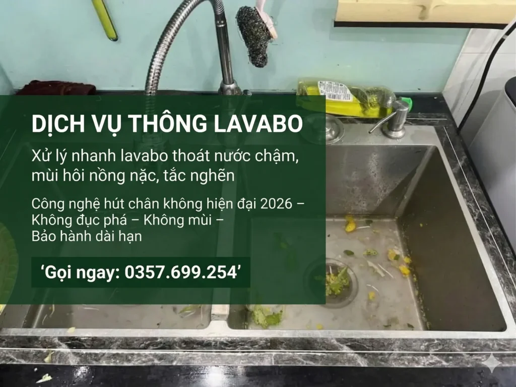 Thông tắc bồn rửa bát